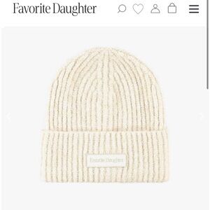 Favorite Daughter Cream Ribbed Knit Hat/ Beanie